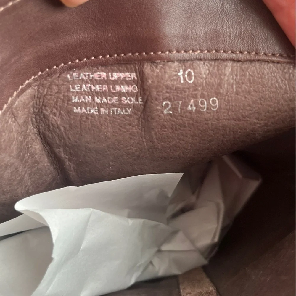NWOB Garnet Hill Italian brown leather boots size 10.#27499